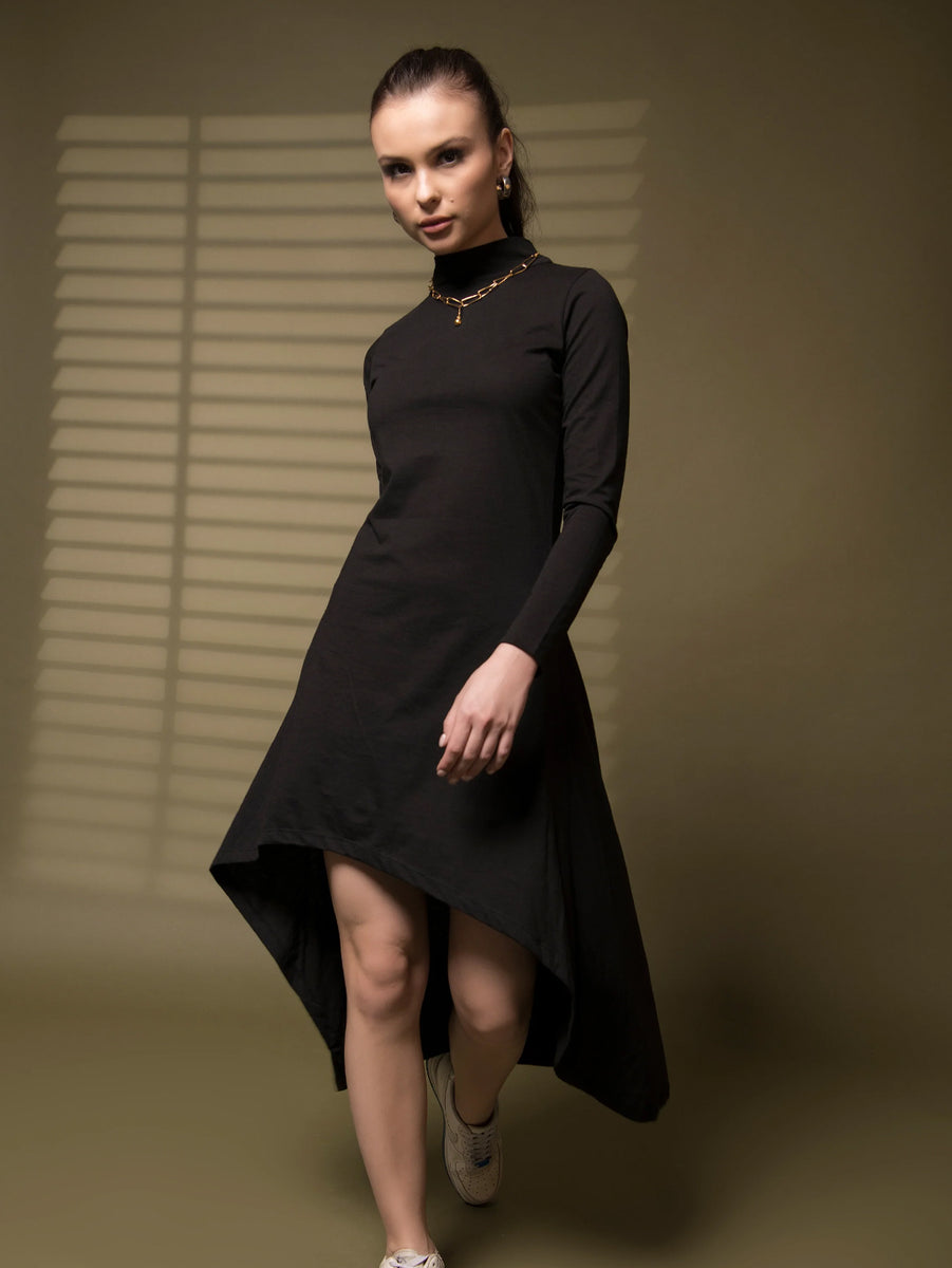 Black And Grey Horizontal Stripe Dress – rigoindia