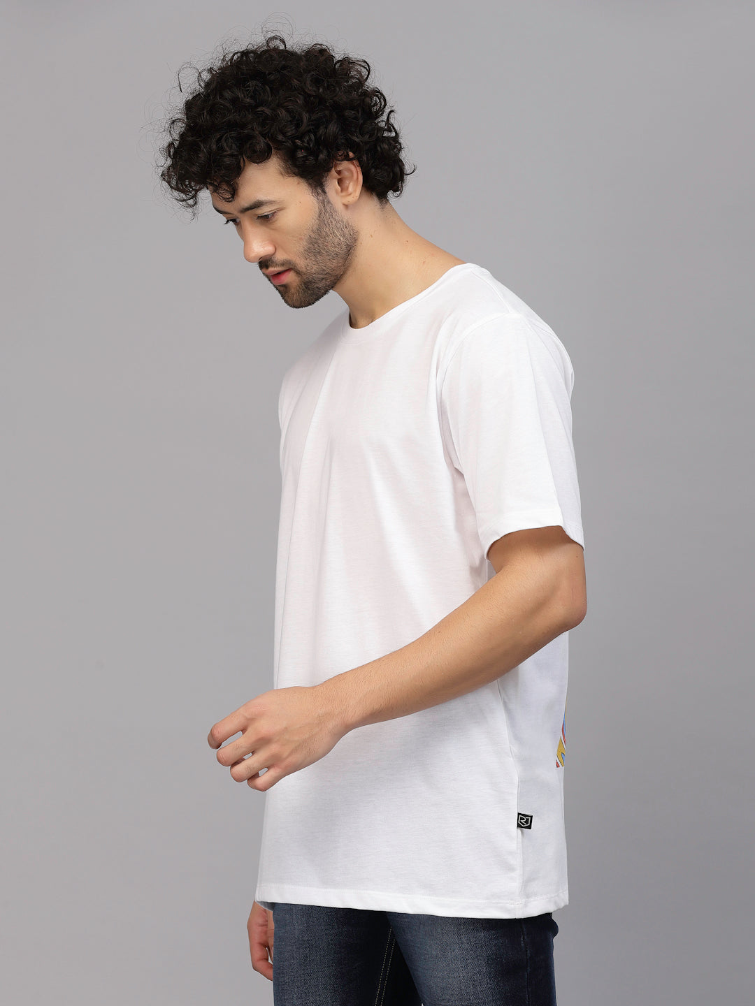 Printed Oversized Half Sleeves Round Neck Cotton T-Shirt