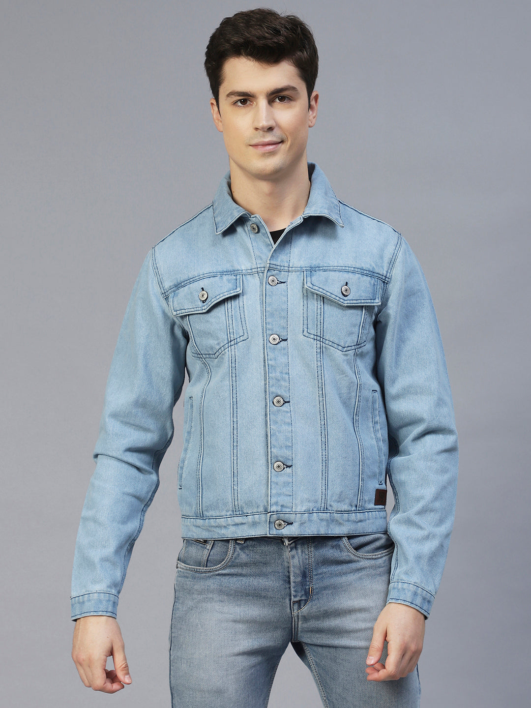 Buy online Blue Washed Denim Jacket from Jackets for Men by Ftx for ₹899 at  50% off | 2024 Limeroad.com