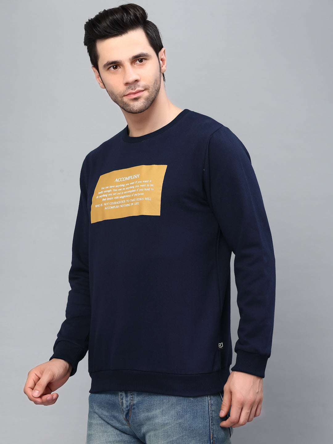 Mustard Black Printed Raglan Sleeve Cotton Round Neck T-Shirt – rigoindia