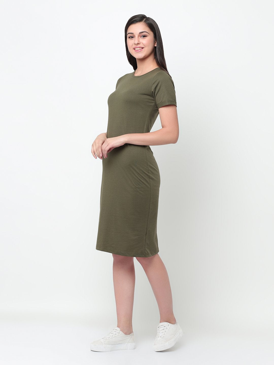 Solid Knee length Bodycon dress rigoindia Solid Knee length Bodycon dress rigoindia