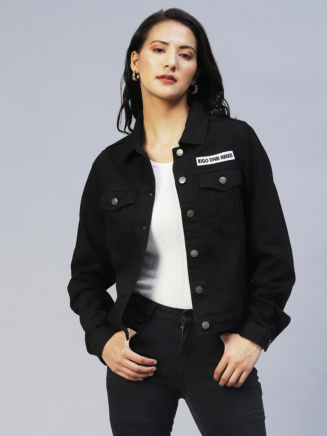 7 For All Mankind Big Girls Cropped Denim Black Jacket Size M NWT MSRP$75 |  eBay