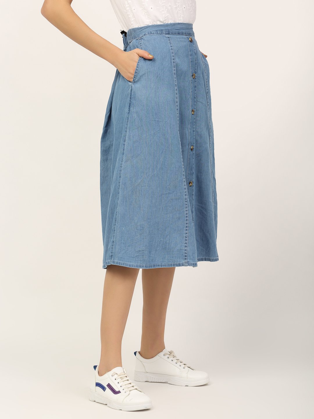 Trendyol Plus Size Blue Double Slit Denim Skirt 2024 | Buy Trendyol Online  | ZALORA Hong Kong