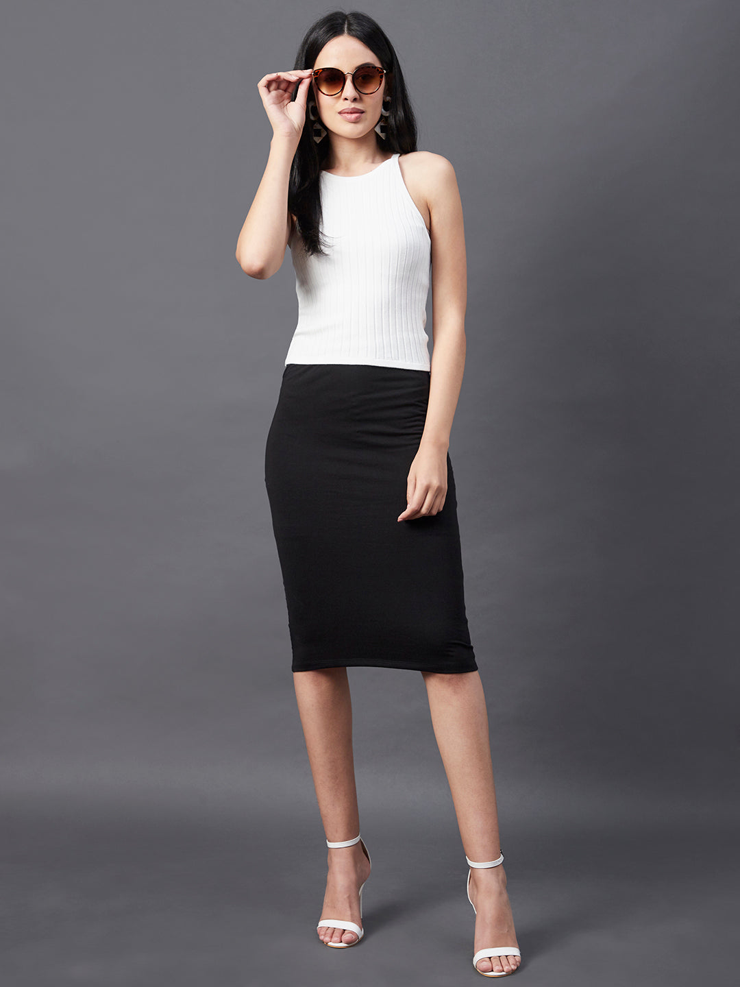 Solid Black Bodycon Skirt